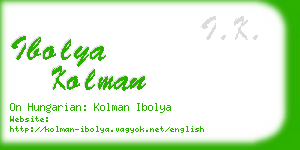 ibolya kolman business card